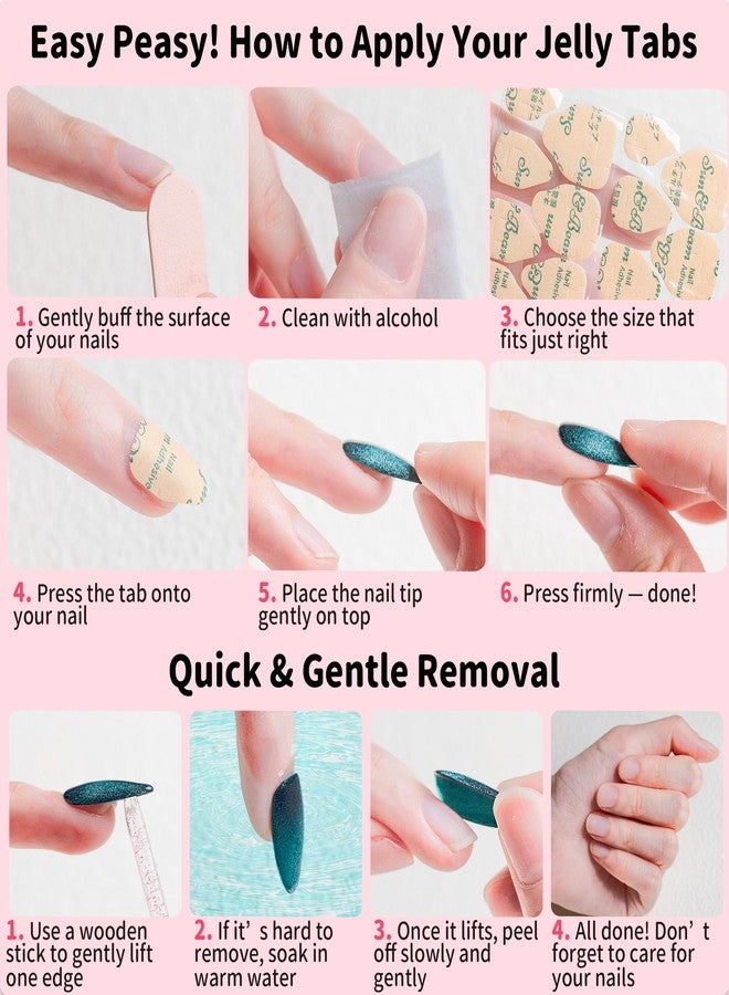 Sun&Beam Nails False Nail Jelly Glue for Press on Nails Gel Stickers Double Sided Bonding Adhesive Tabs for Woman Girl 0.3mm Ultra Thin Extra Sticky Clear Waterproof Breathable 25 Pcs - Image 5